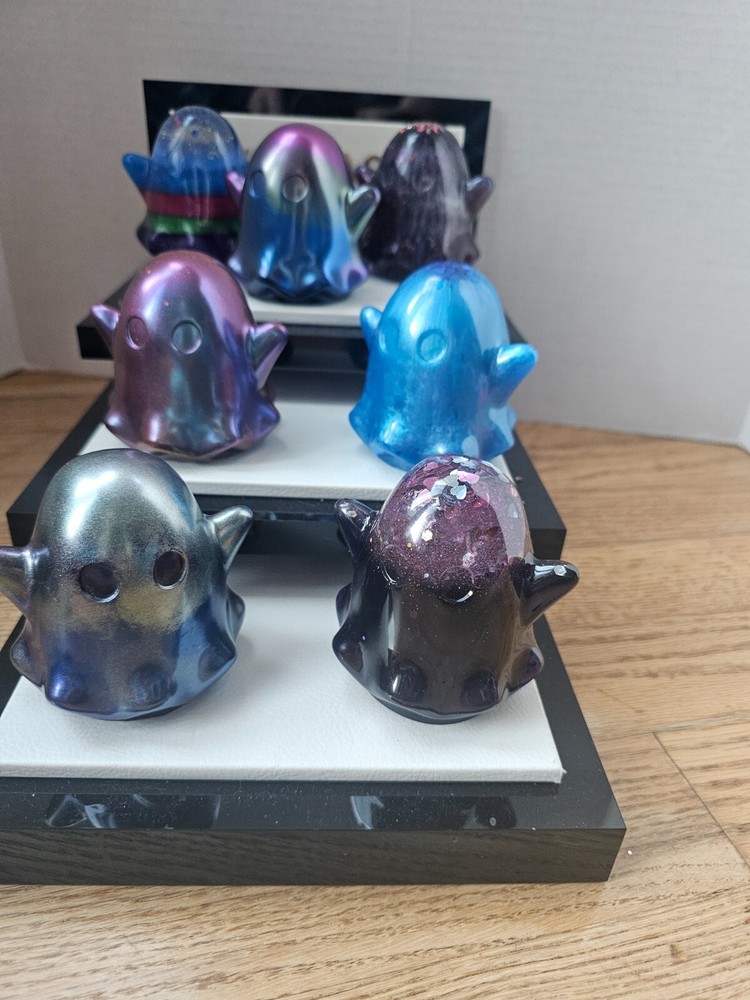 Decorative Ghost Handmade with Epoxy Resin, Multiple Colors. OOAK. Halloween dec