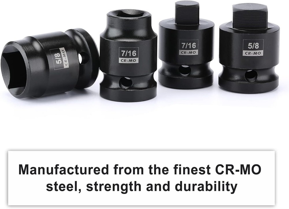 8PCS 1/2-Inch Drive Pipe Plug Socket Set Cr-Mo 7/16", 1/2", 5/8", 9/16"