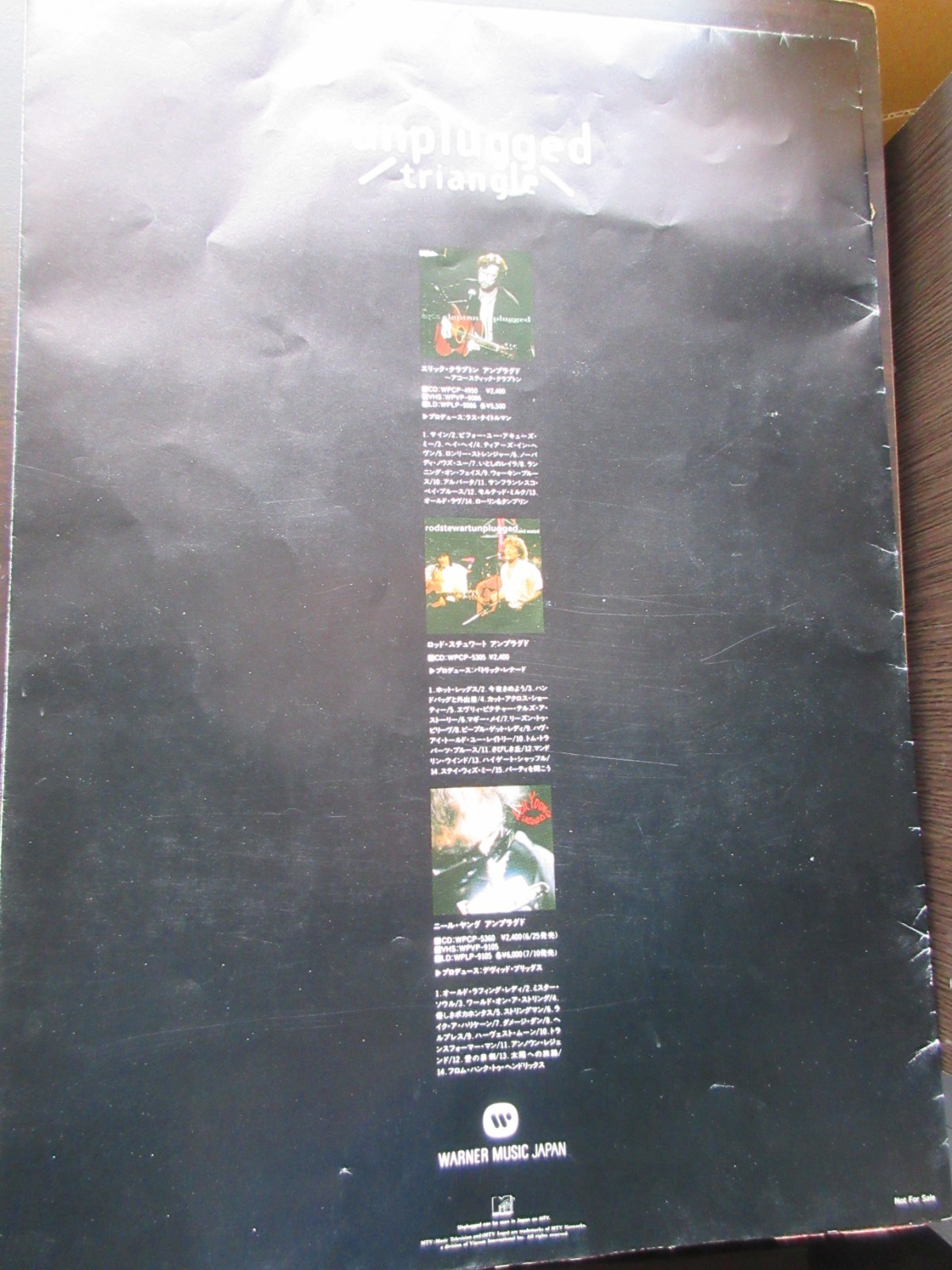 Unplugged Triangle Japan Poster Promo Press Release Eric Clapton Neil Young Rod