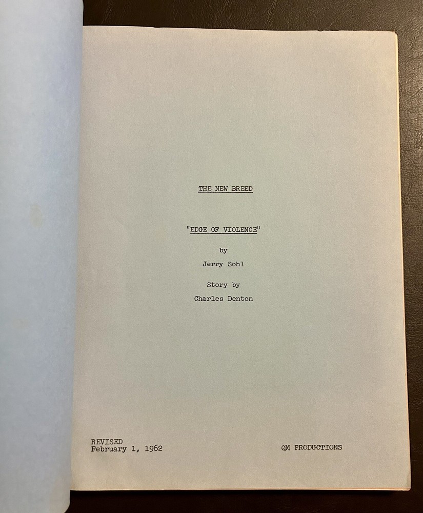The New Breed Original TV Script