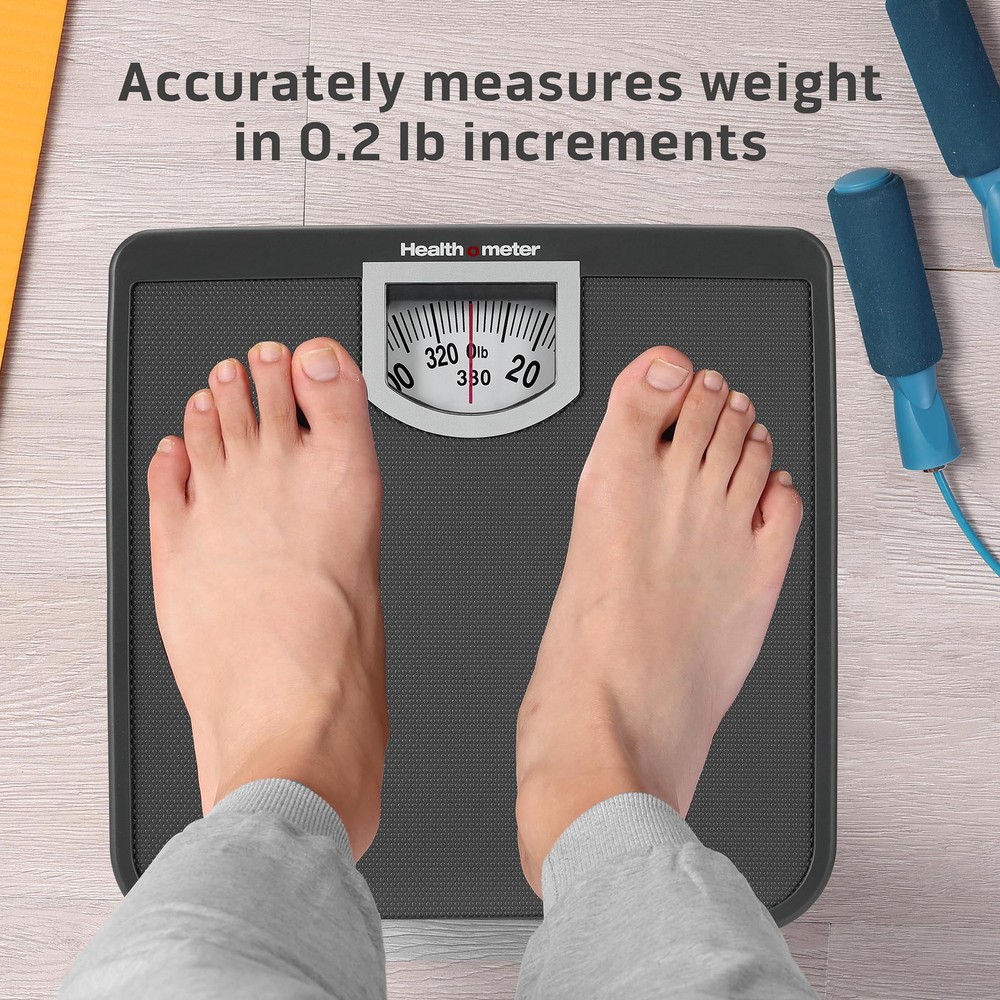 Compact Dial Bathroom Scale, 330 lb. Capacity, Sturdy Metal Platform