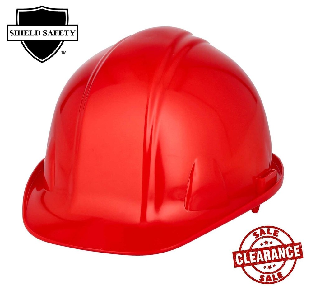 16 Each Red HDPE Hard Hat, ANSI Type 1 Class E - 4 Point Ratchet Headband