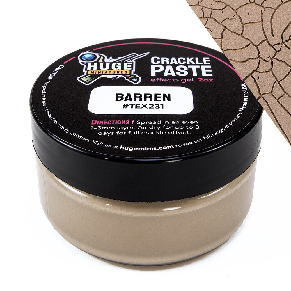 Huge Miniatures Texture Paste, Barren Model Basing Paint – 2oz Resealable Jar