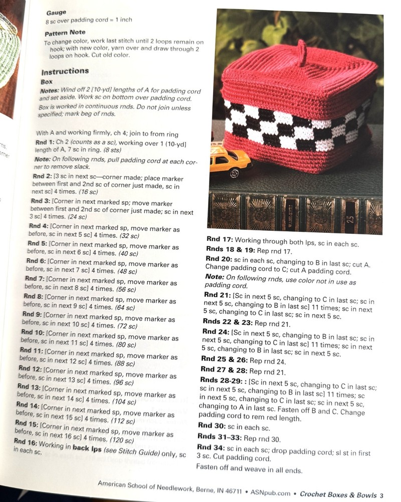 Crochet Pattern Booklet; Boxes and Bowls