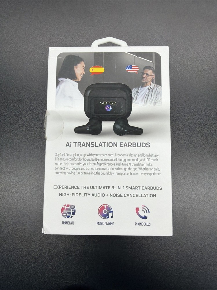 Verse.ai Language Translation Earbuds - Black