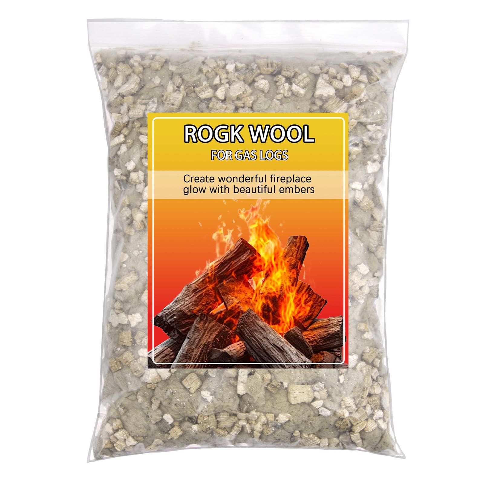 Rock Wool Gas Fireplace Embers, 6 oz, Glowing Ember Enhancement for Gas Logs ...