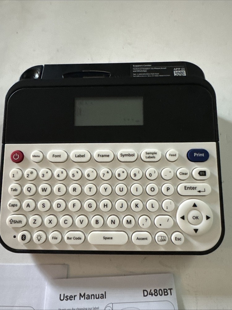 D480BT Bluetooth Label Maker Machine with Tape 3/4” 18mm Portable Printer