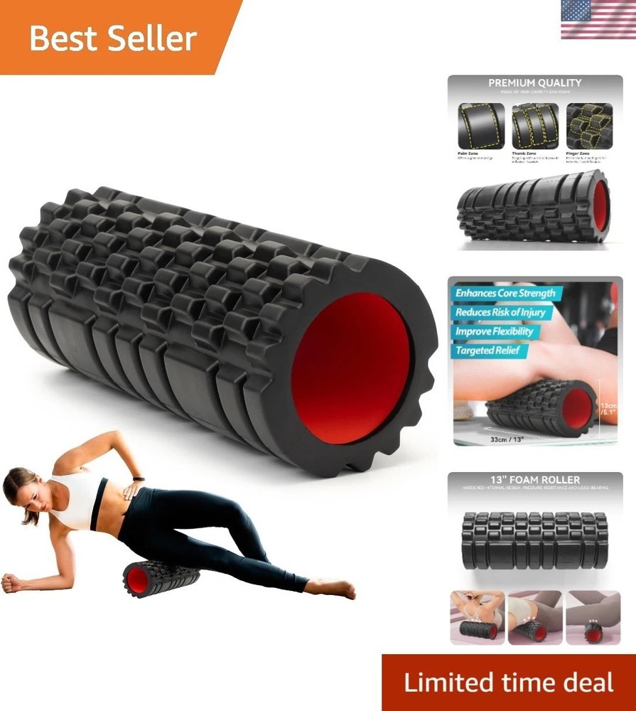 Foam Roller for Deep Tissue Massager, 13" High Density Exercise Patented Roll...