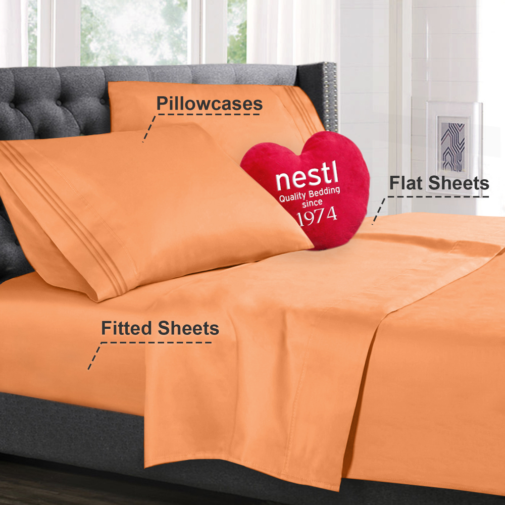 All Unique Sizes Brushed Soft Microfiber Hotel Bed Sheets, Deep Pocket Sheet Set