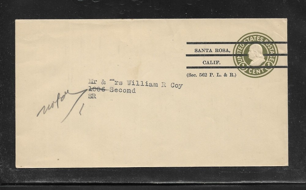 US Precancel Envelope: CA Santa Rosa - 1a2 E 10 33; Used