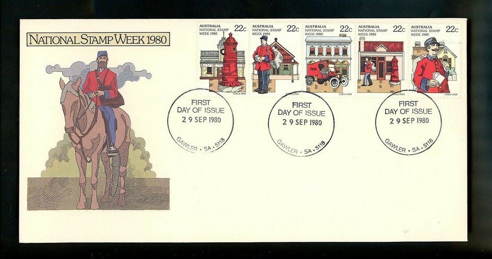 Postal History Australia FDC #751-755 National Stamp Week Philately 1980
