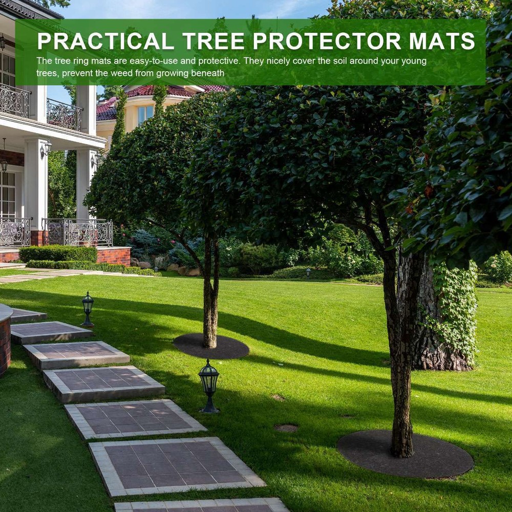 12Pack/15-32cm Mulch Ring Tree Protector Mats Disc Shrub Tree Guard Weeding Pads