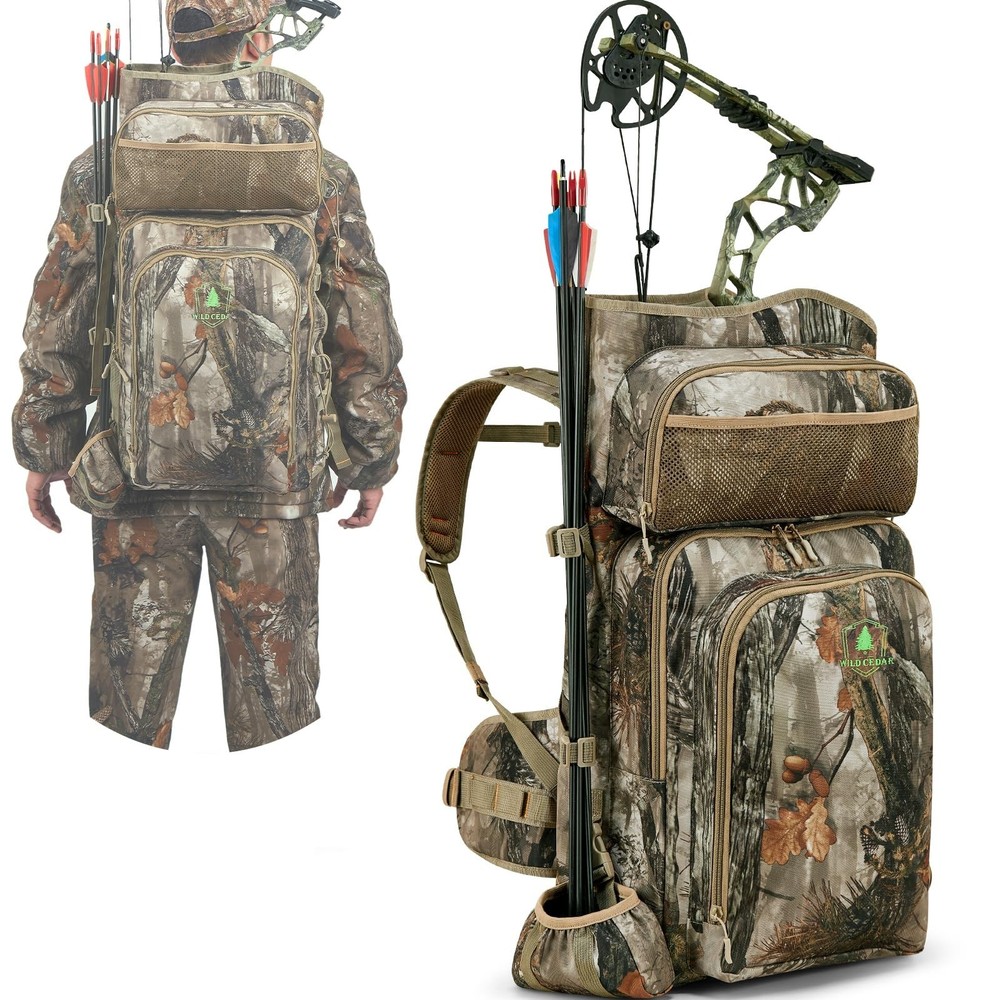 Bow Hunting Backpack for Men, Saddle Camo backpack with Bow Holder, Compound ...