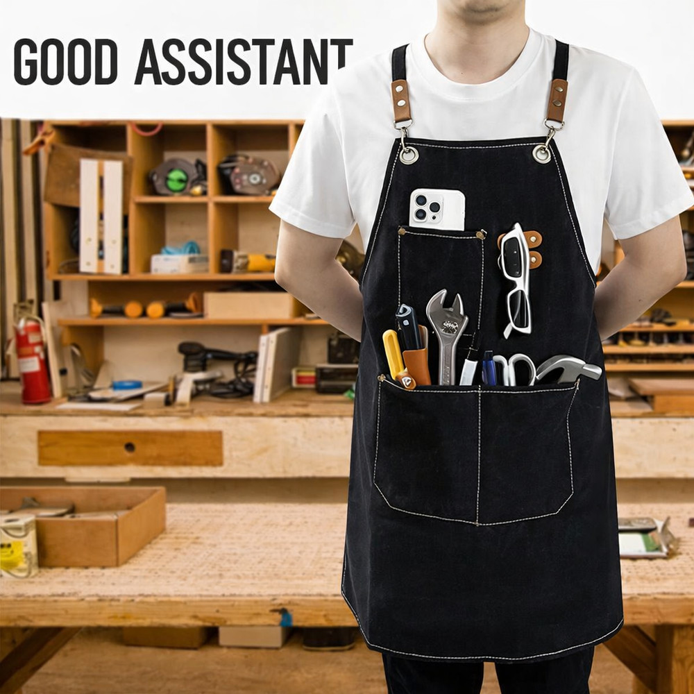 HEAVY DUTY Canvas Kitchen Chef Cooking Apron Cross-Back Adjustable Bib Work BBQ