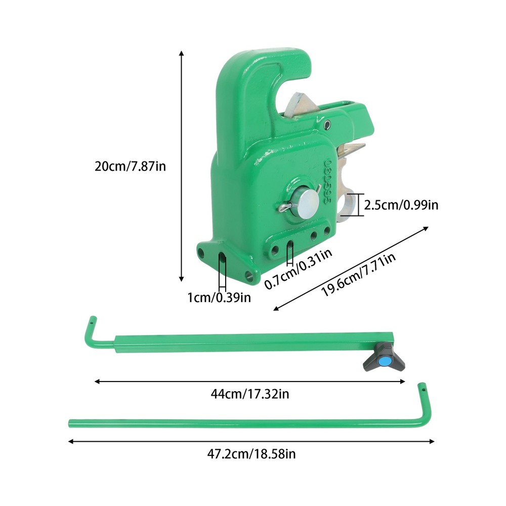 Green Easy Change Quick Hitch w/Stabilizer Bar for Category 1 Tractors/Implement