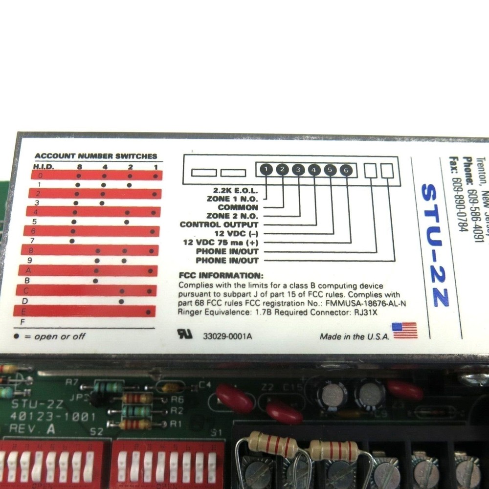 Versus STU-2Z Line Supervisory Two-input Line Communicator for Fire Burglary