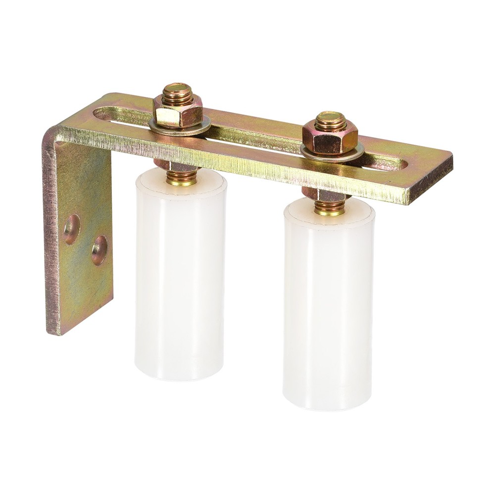 Slide Gate Guide Roller with L Post Bracket 3" Dual Rollers Gate White