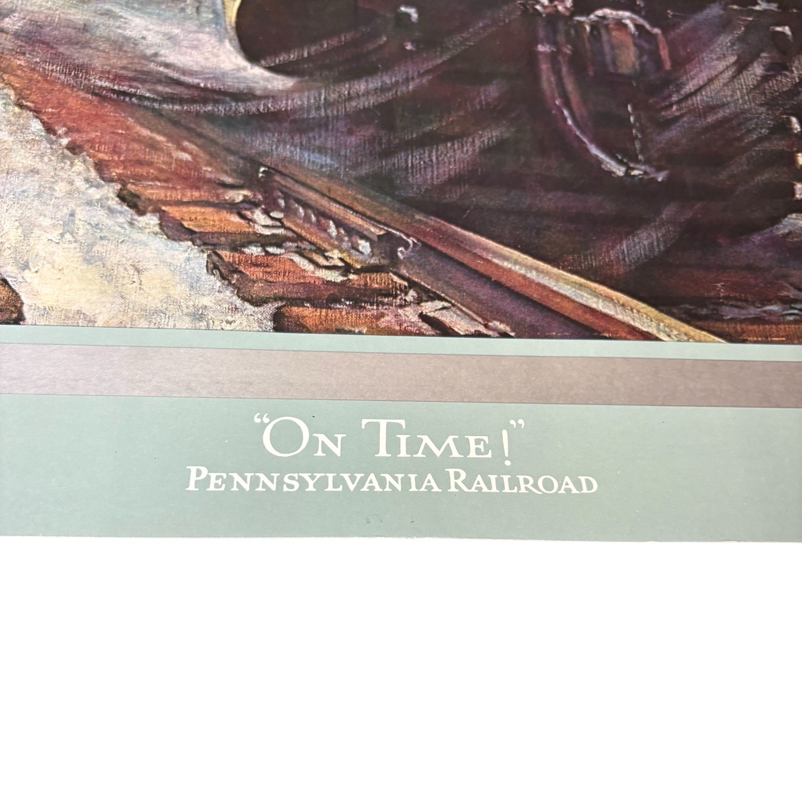 Vintage 1976 Grif Teller “On Time!” Pennsylvania Railroad PRR Steam Train Print