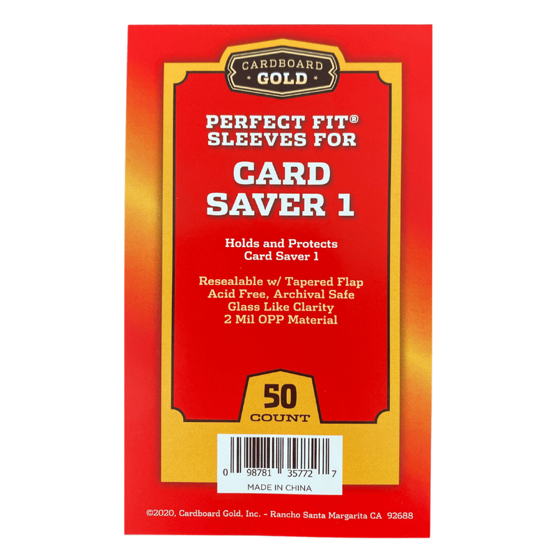 50x Cardboard Gold Perfect Fit Sleeves for Card Saver 1 Semi Rigid (1 Full Pack)