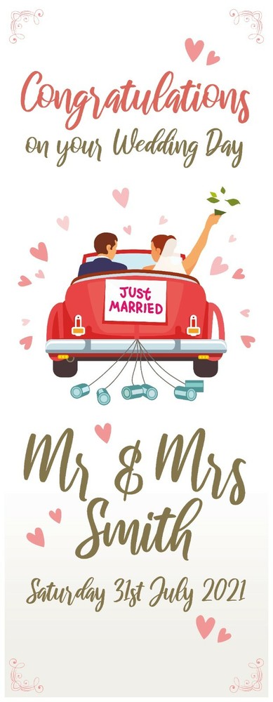 2 PERSONALISED PORTRAIT WEDDING BANNERS - Design 2