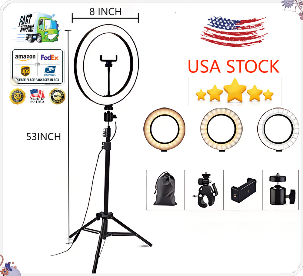 8 INCH SELFIE RING LIGHTWITH TRIPOD STAND