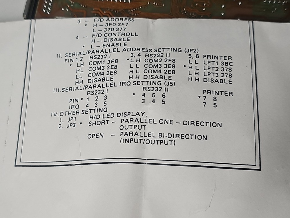 Super I/O Card Multi-Function MP757CR User's Manual IBM PC, XT, AT, 386 486