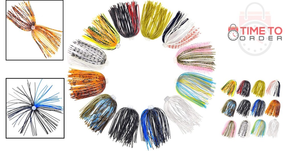 Fishing Silicone Skirts 12pcs Replacement for Spinnerbaits Buzzbaits Jigs