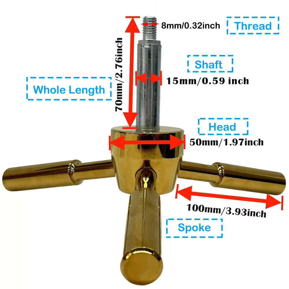 3 Spoke Gun Safe Handle Replacement Heavy-Duty Handle for Home Gun Safe