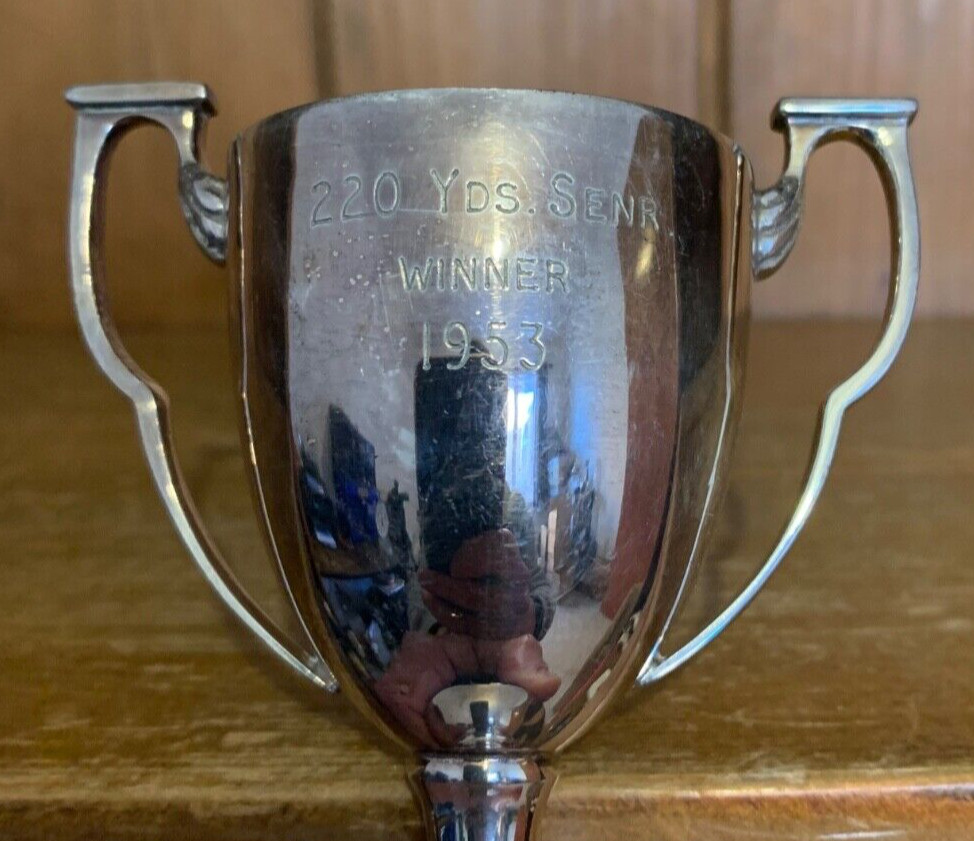 1953 vintage silver plate trophy, trophies, loving cup