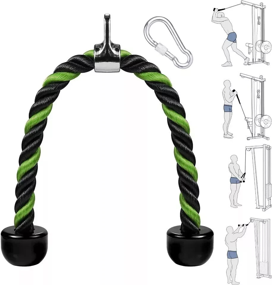 Long Tricep Rope 36'' Cable Attachment LAT Pull Down Attachments Home Gym Equip