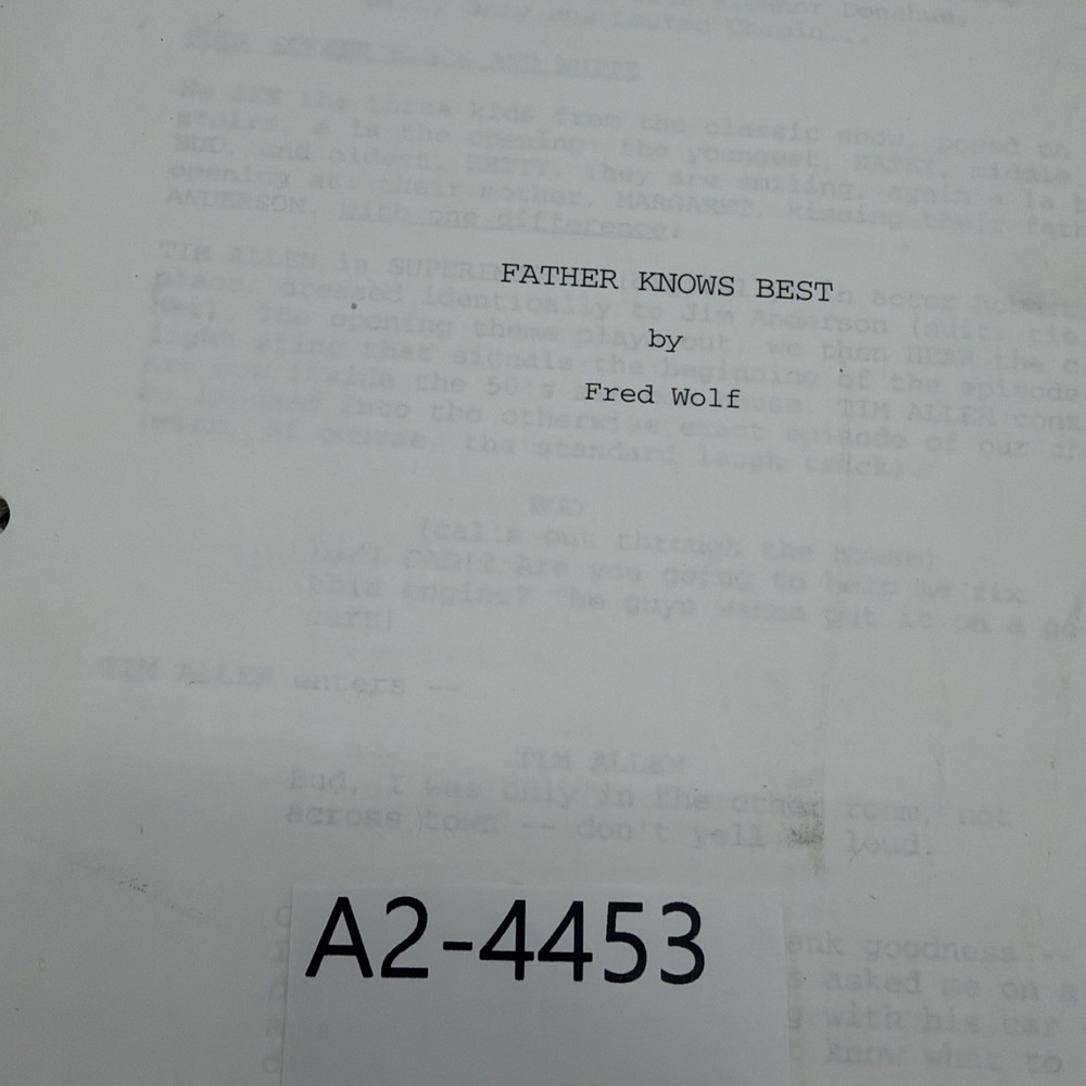 Father Knows Best TV Script Fred Wolf Tim Allen Draft 2003