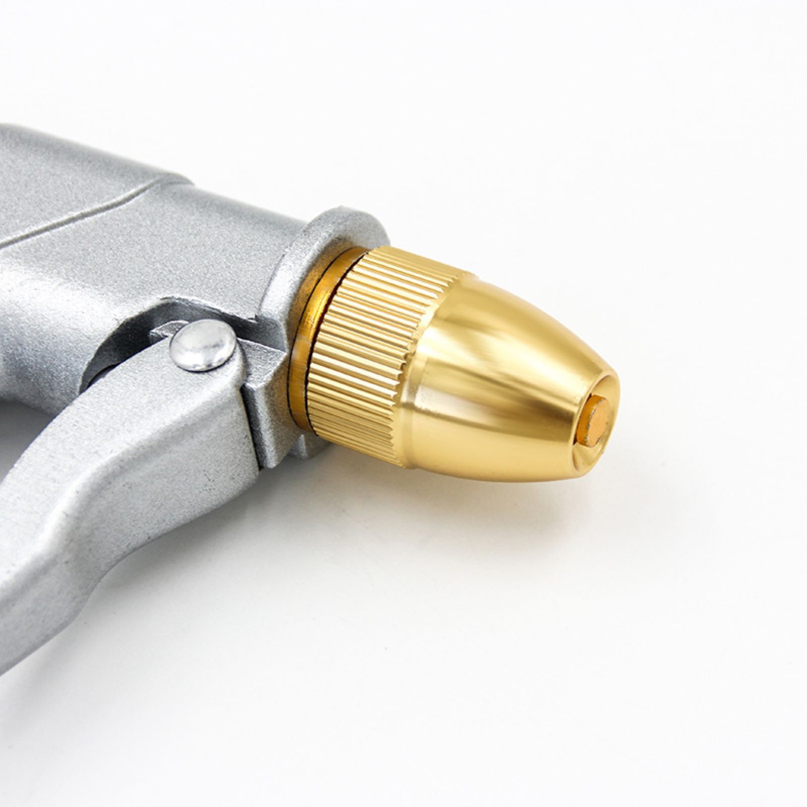 Garden Hose Nozzle Sprayer Heavy Duty Metal High Pressure Water Silver