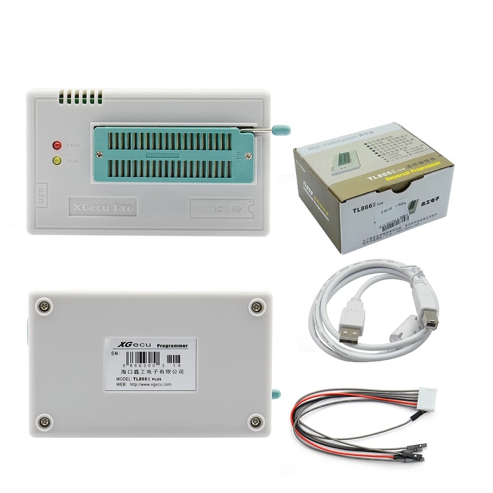 T48 TL866II Plus High speed Universal Programmer+Adapters+Test Clip PIC Bios