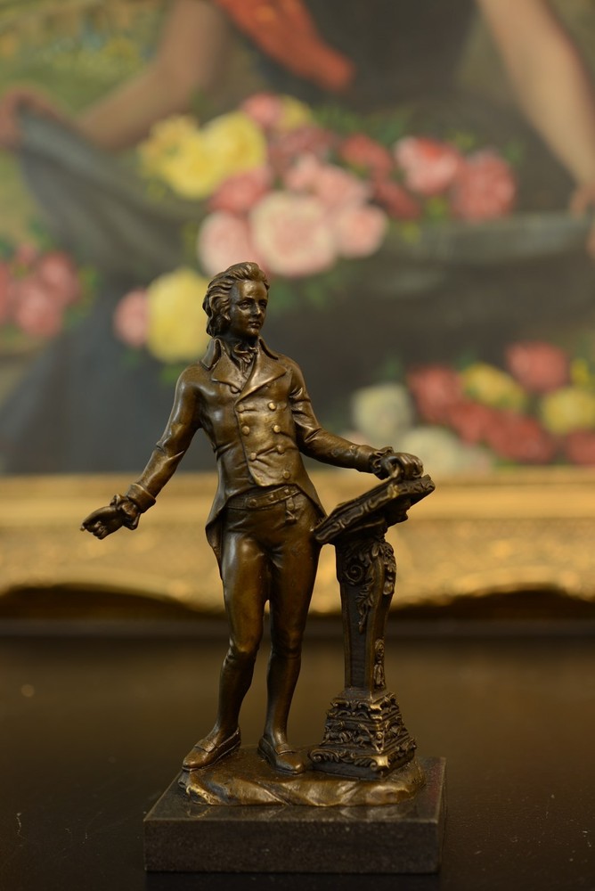 SIGNED Milo, bronze sculpture musician Statue