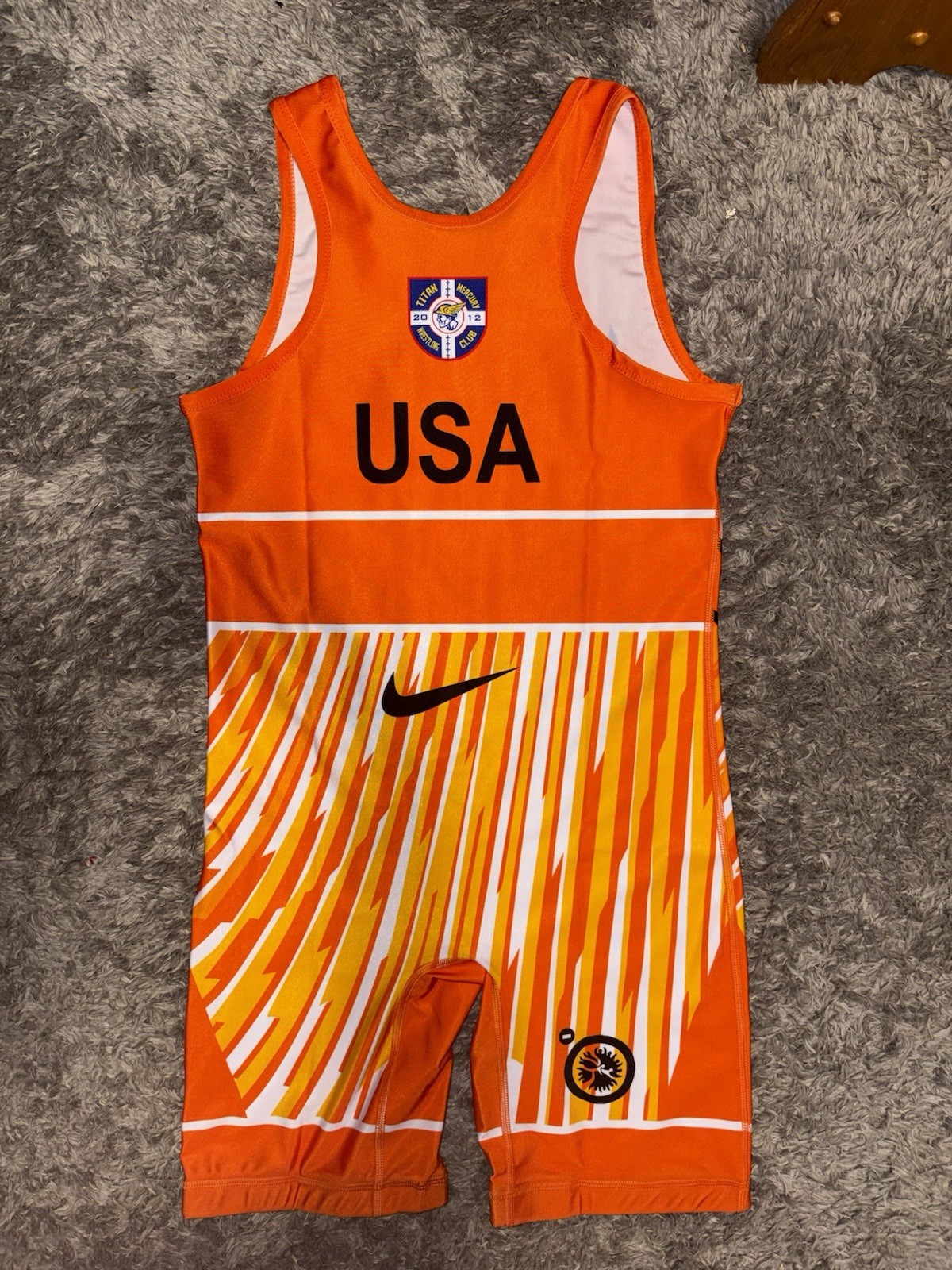 Orange Oklahoma State Wrestling Singlet Adult Small
