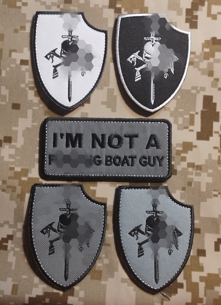 NSWDG DevGru Silver SQN Small Emblems - 5 Patch Set Embroidered Image