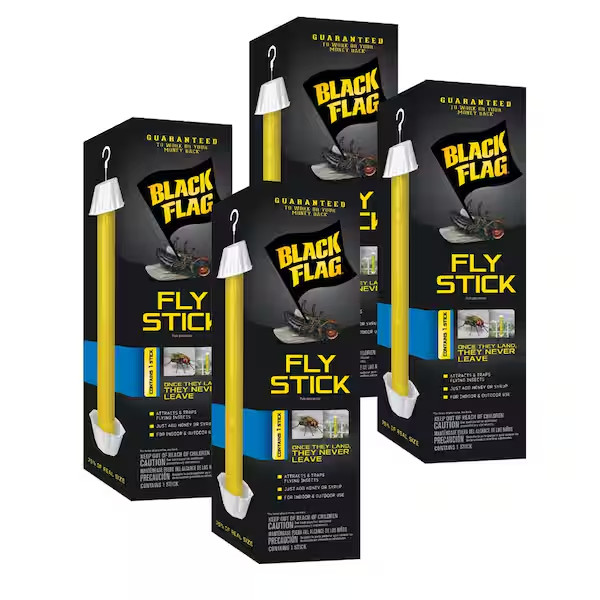 Fly Stick Insect Trap Indoor Outdoor (4-Pack)