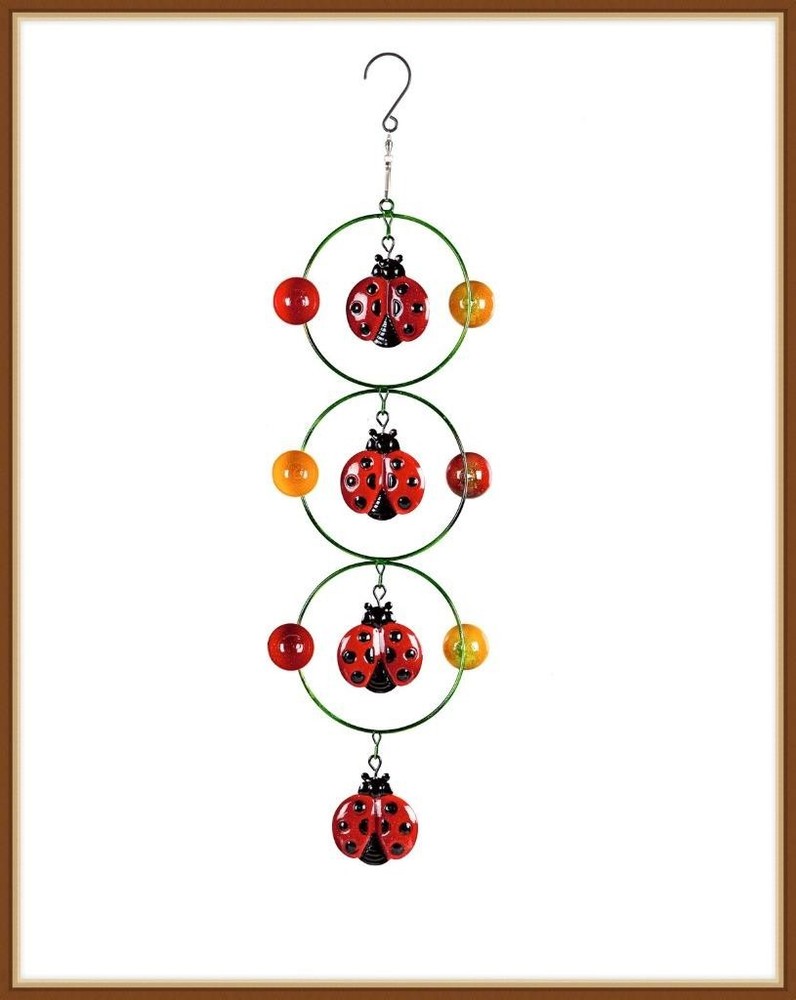 EVERGREEN KINETIC METAL SPINNER * LADYBUG WIND SPINNER & CHIME * BRIGHT COLORED