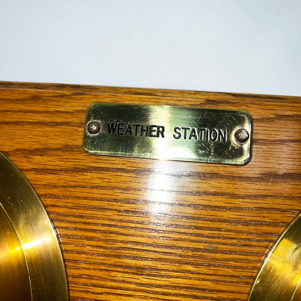 Bell Clock Co Solid Brass Ship Clock & Barometer Weather Station Tested
