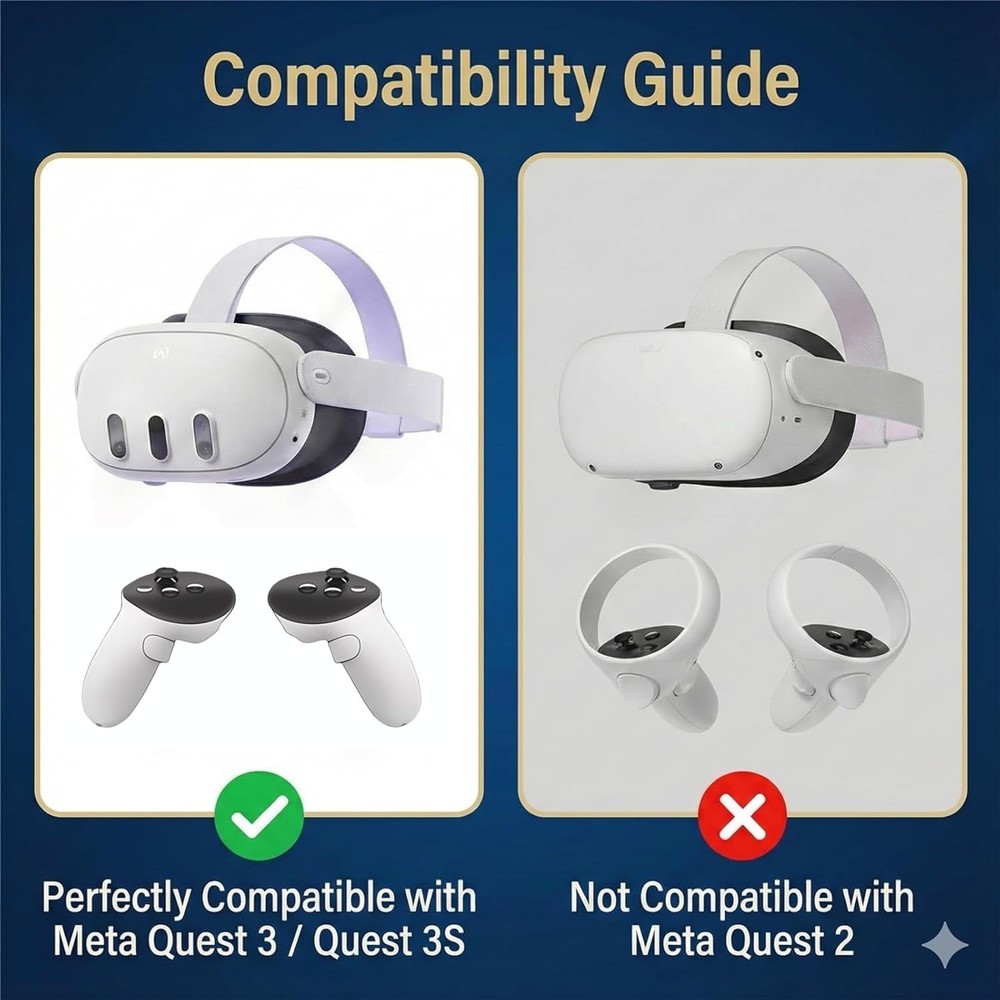 2Pack Fit for Meta Quest 3 3S Controller Strap,Adjustable Secure Controller Hand