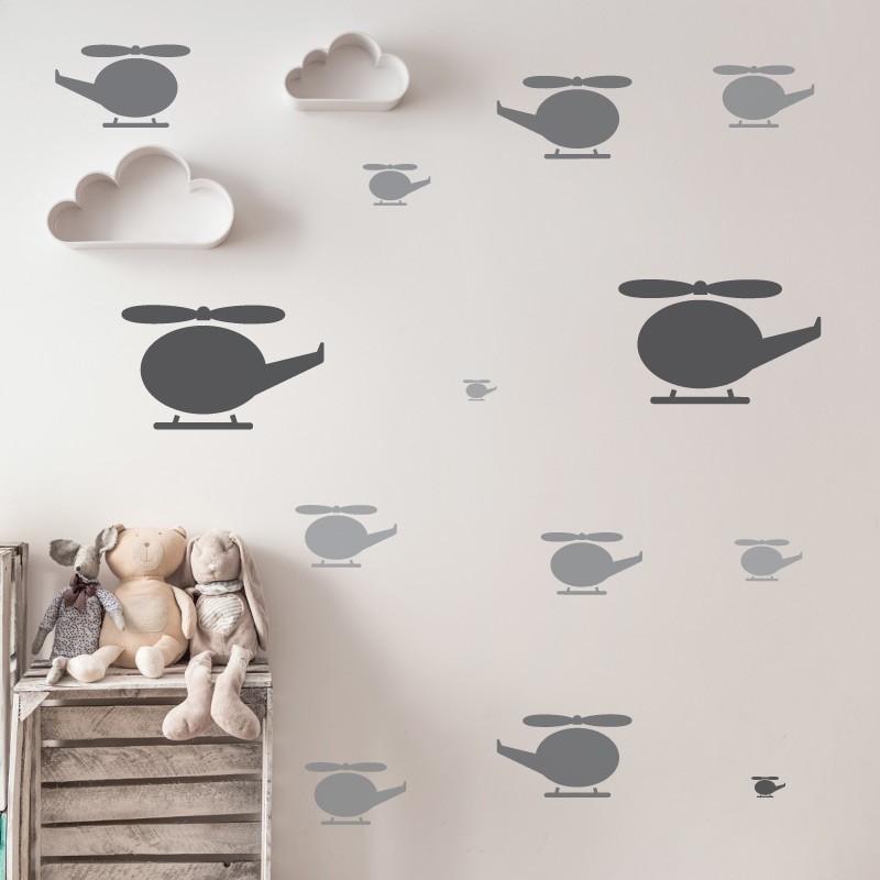 KIDS Reusable Plastic Stencils (5 pcs) // HELICOPTER