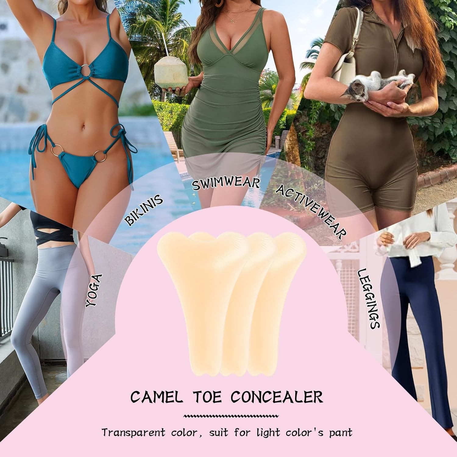 3-Pack Camel Toe Concealer for Women, Reusable Silicone Cameltoe Cover for Leggi