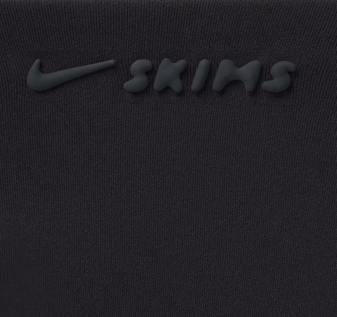 Nike x SKIMS Black Cropped Zip Activewear Top Long Sleeve Slim Mock Neck/XS