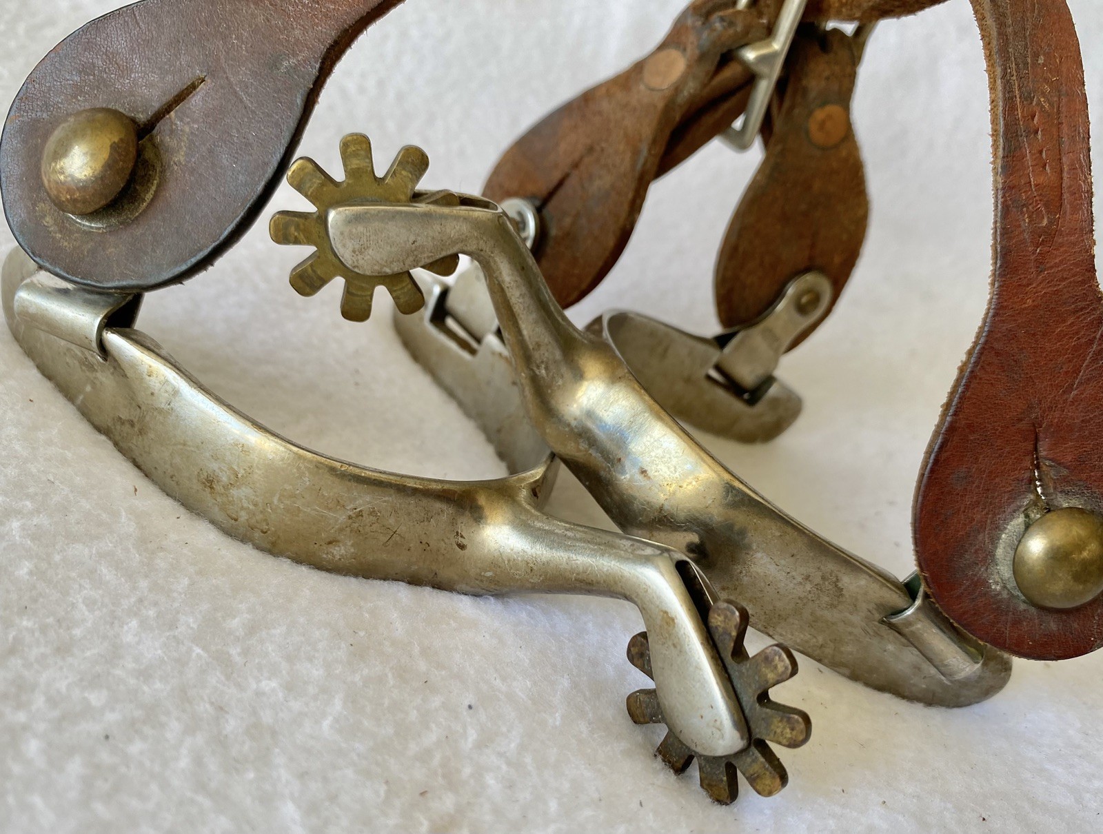 Nice HEAVYDUTY Steel 3/4" BAND Western Horse SPURS & STRAPS~Ranch~Trail~Training