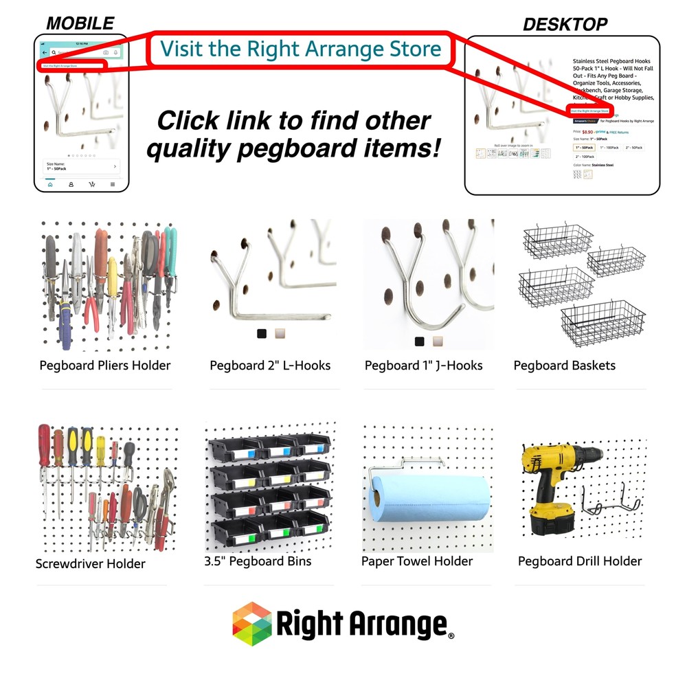 RightArrange Pegboard Pliers Holder Holds 11 Tools Organizer for Workbench Use
