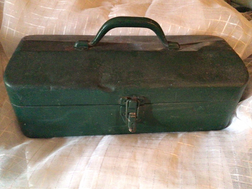 Vintage Steel Green Tool Box