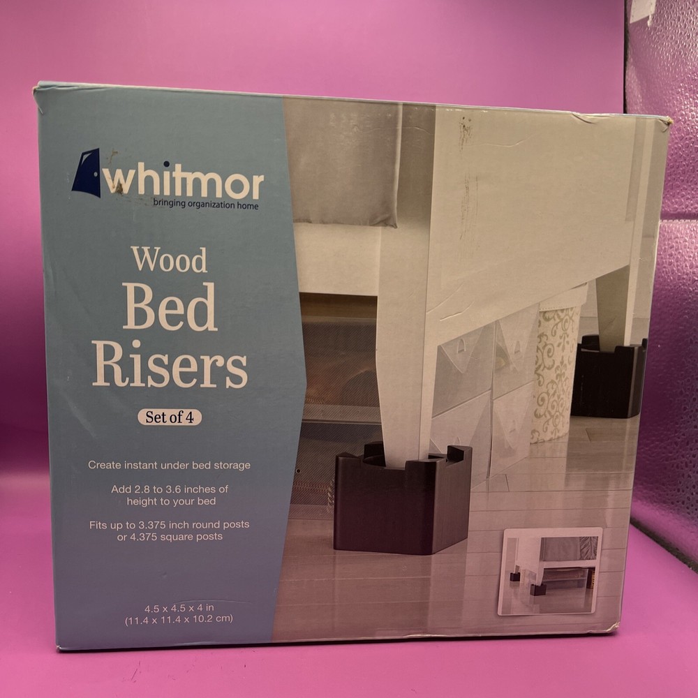 Whitmor 4 Pack, 5-1/4" High, Wood Bed Riser