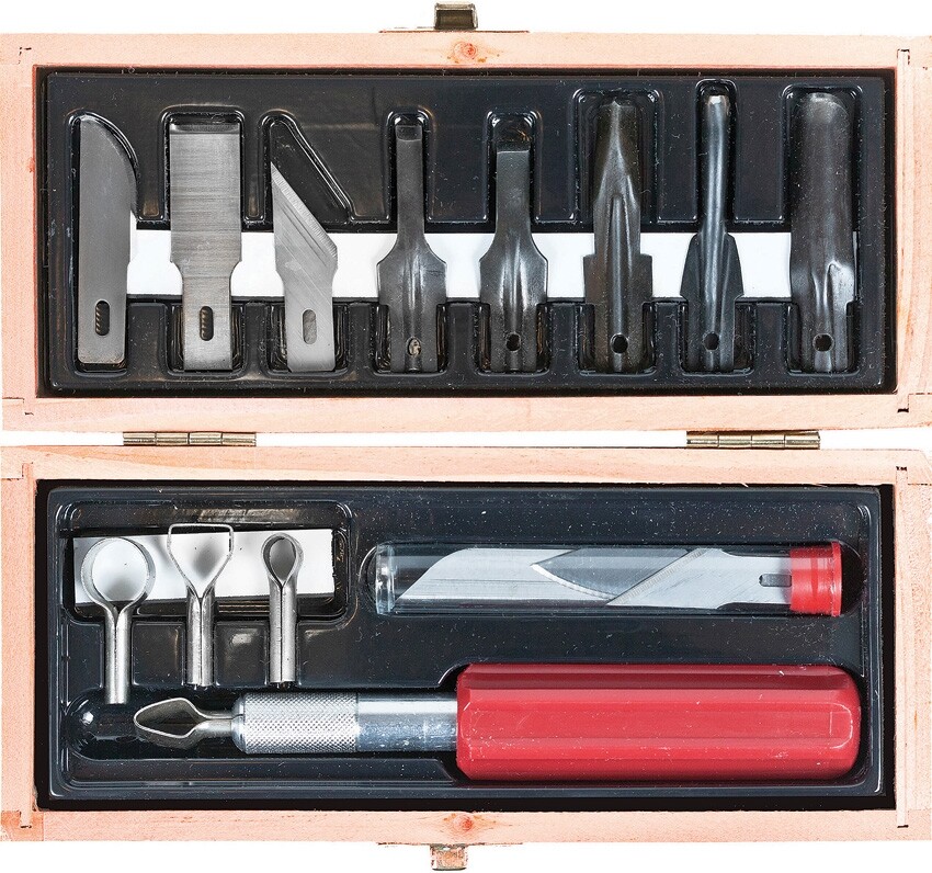 Excel Blades Woodworking Set K5 Heavy-Duty Knife Assorted Blades Gouges Routers