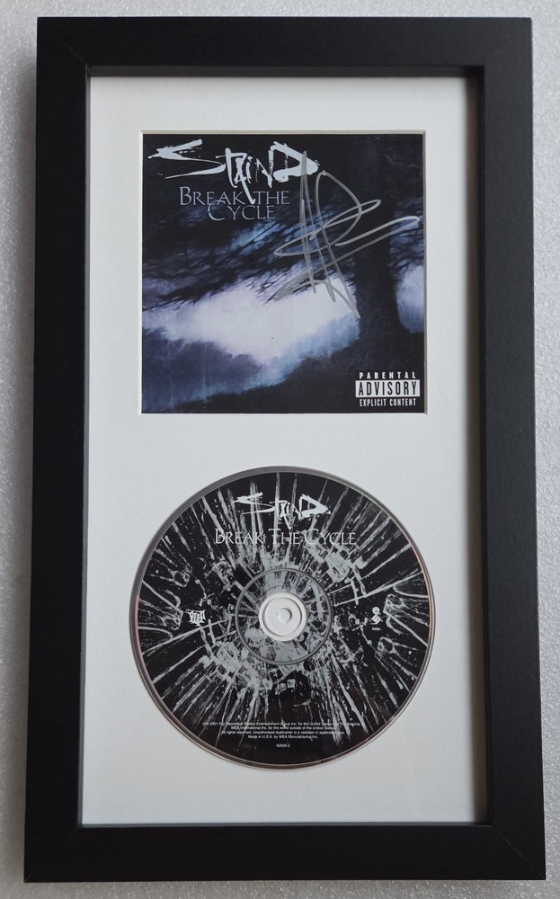 AARON LEWIS SIGNED CD DISPLAY BECKETT BAS COA AUTOGRAPHED STAIND PRESENT GIFT