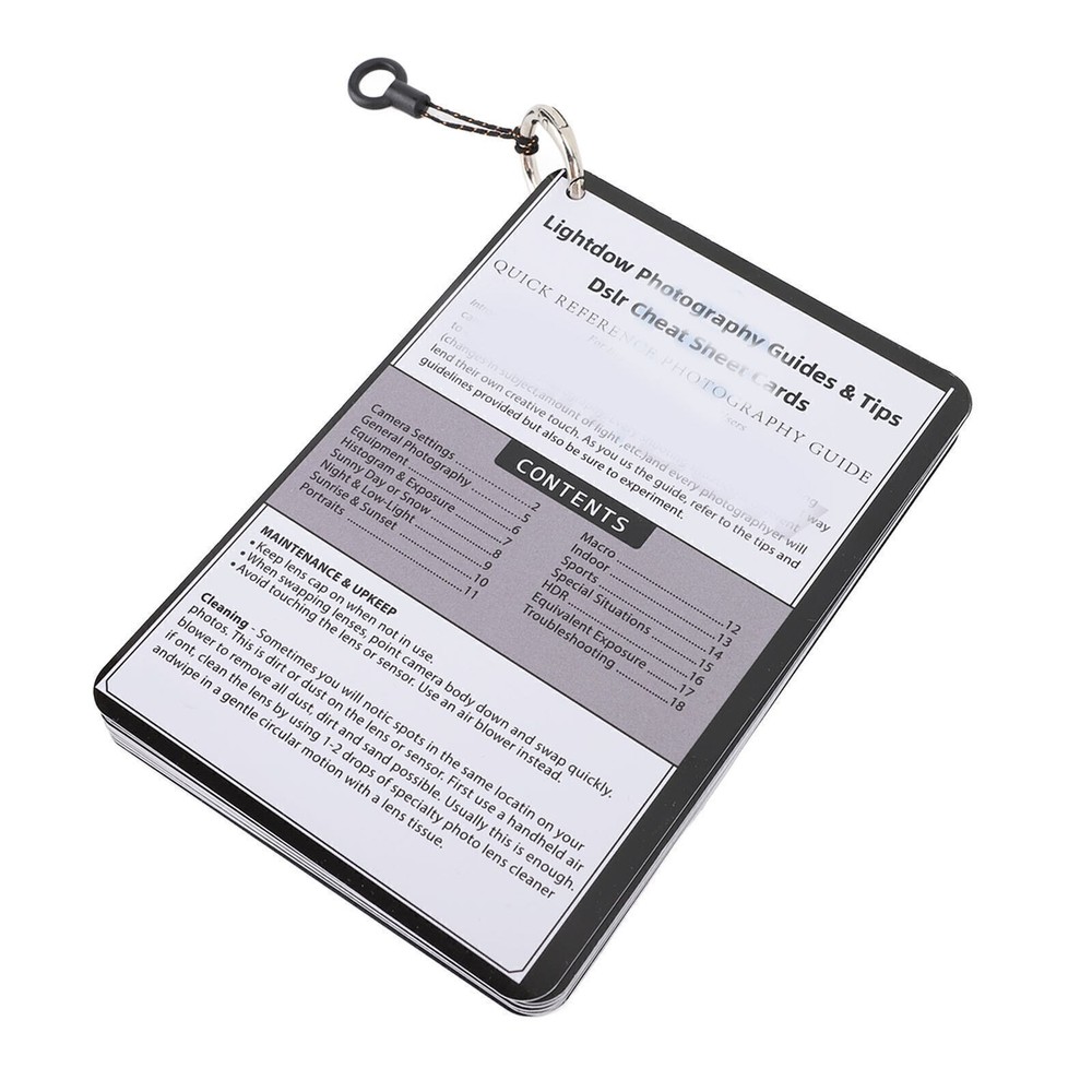 DSLR Cheat Sheet White Balance Gray Card Bundle Quick Reference Guides Master